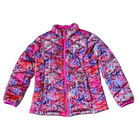 North Face Coat Girls Aconcagua 550 Colorful Down Filled Jacket - Picture 2 of 12